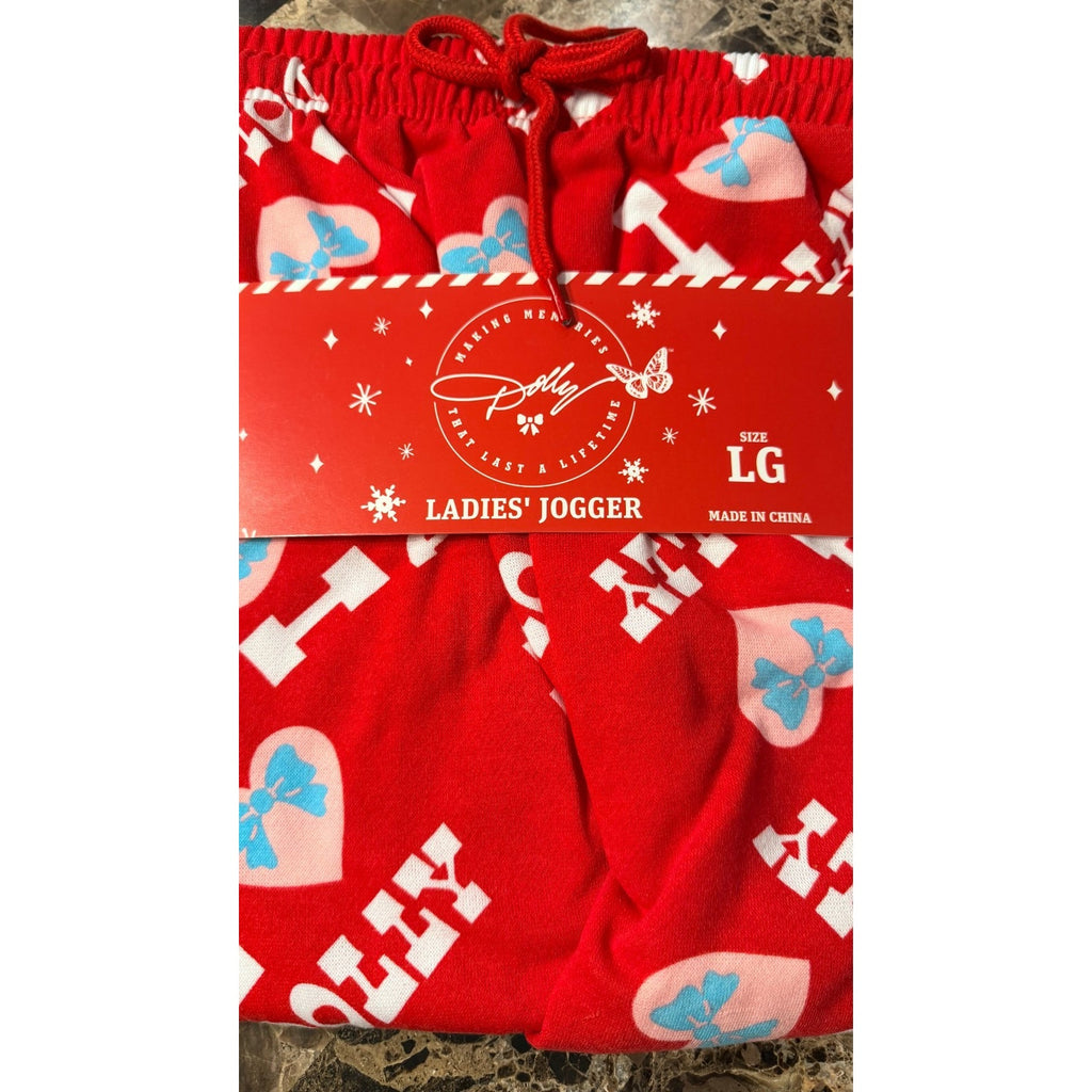 NEW Dolly Parton "I Heart Dolly" Printed Jogger Pants - Adult Large