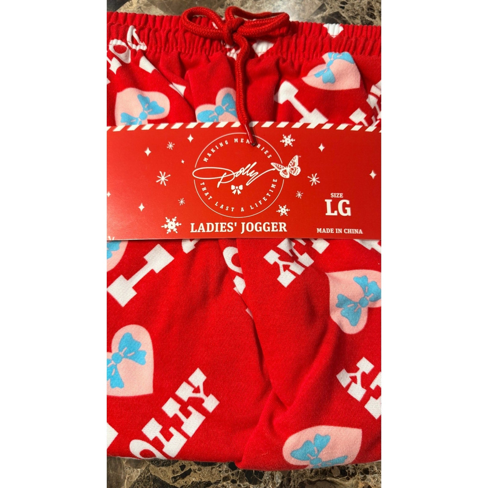 NEW Dolly Parton "I Heart Dolly" Printed Jogger Pants - Adult Large