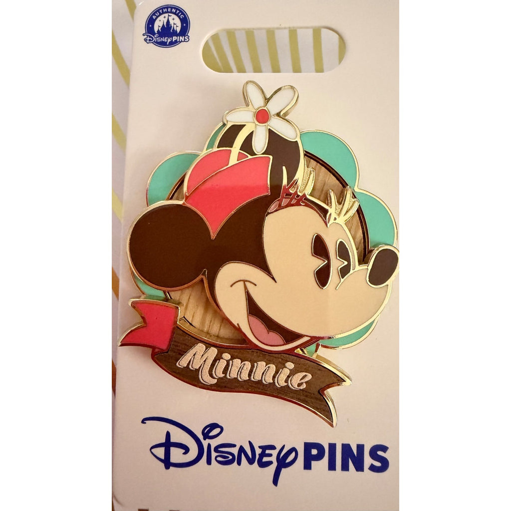 NEW Disney Parks Mickey & Minnie Wood Inlay Pin Set