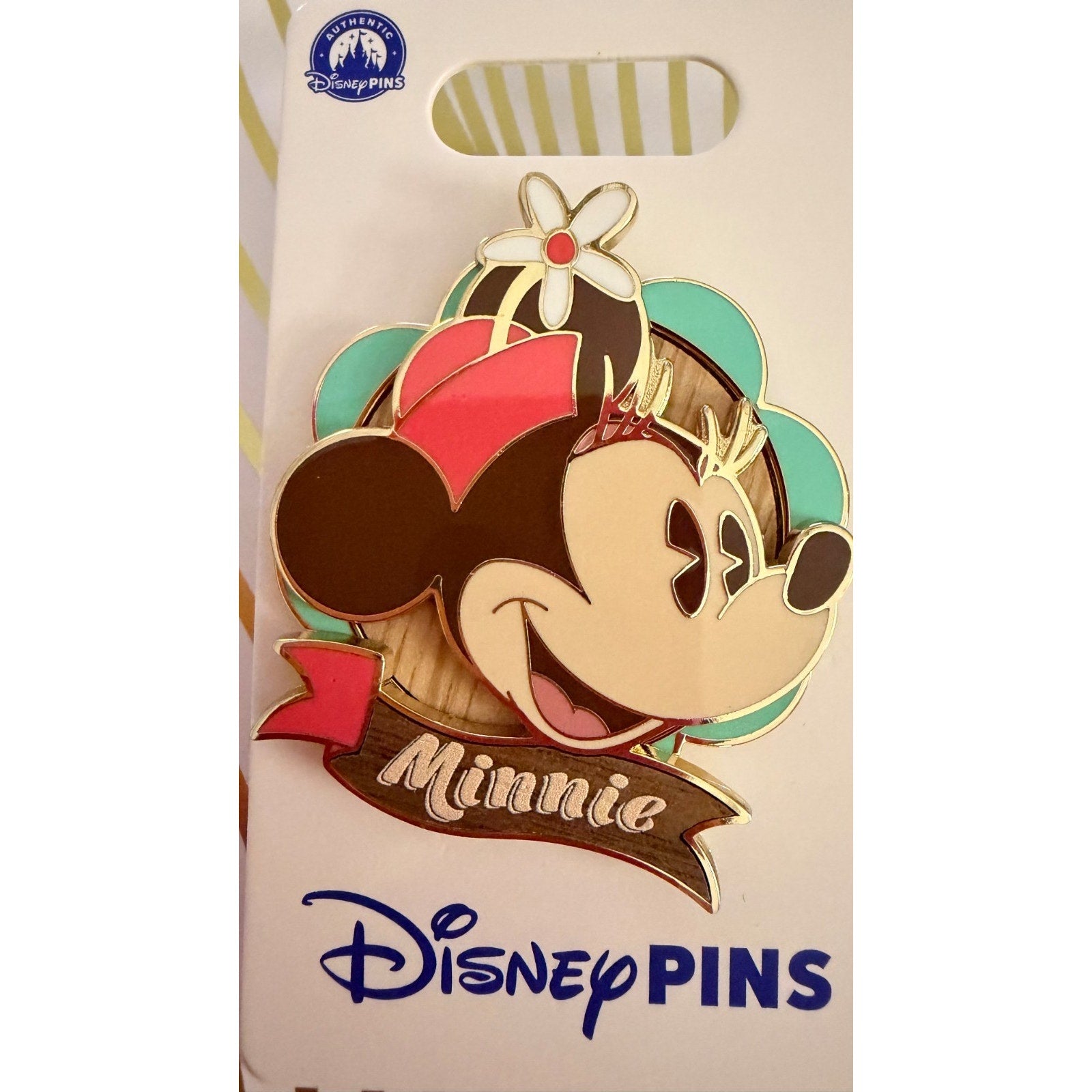NEW Disney Parks Mickey & Minnie Wood Inlay Pin Set