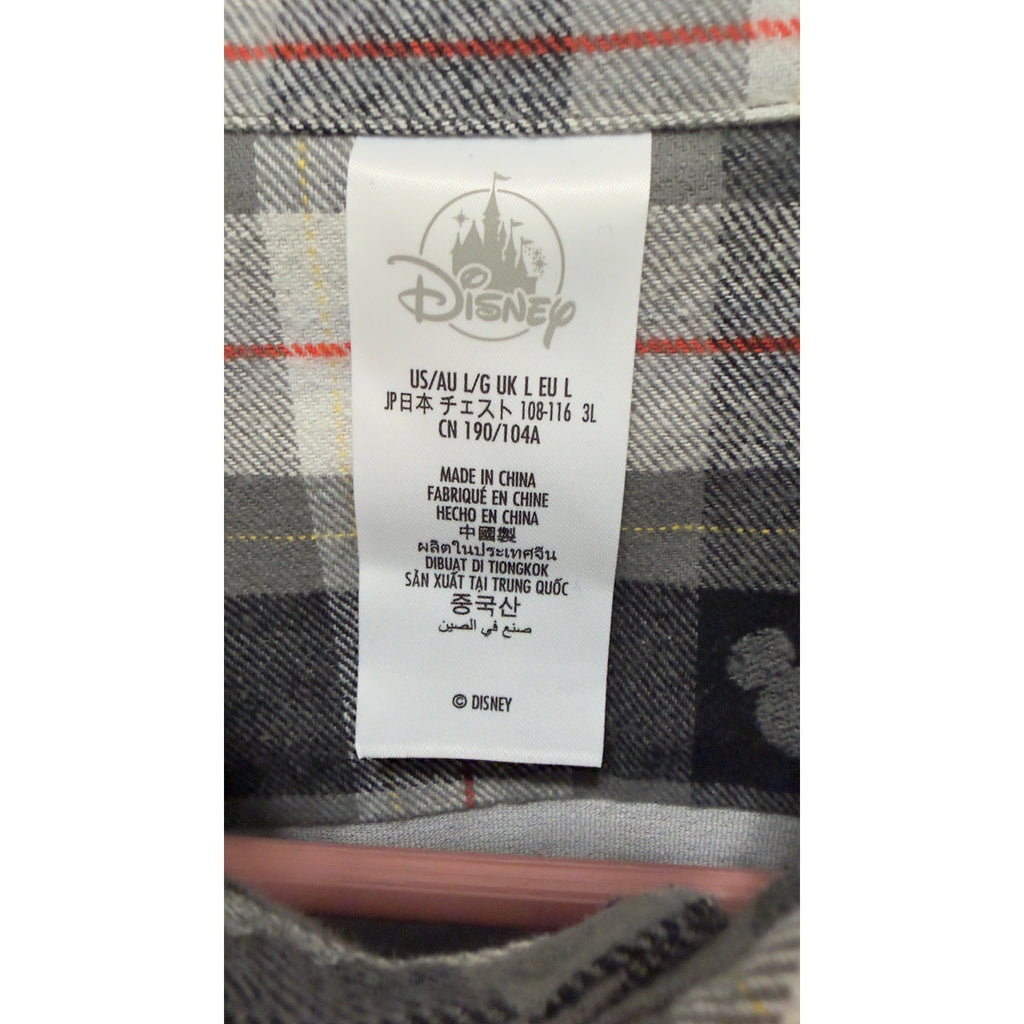Disney Parks Walt Disney World Mickey Plaid Flannel Shirt Adult Large NWT