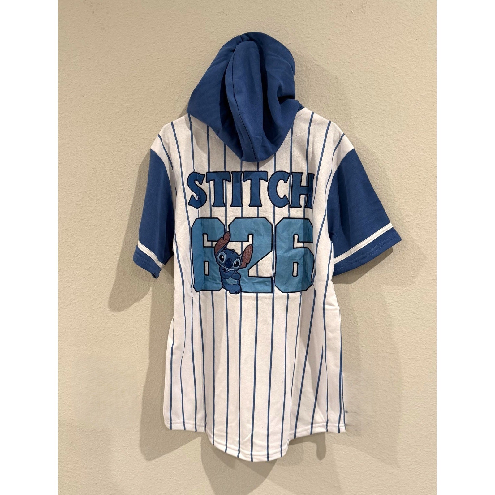 Disney Lilo & Stitch Ohana Hooded Baseball Jersey - Adult Medium NWT