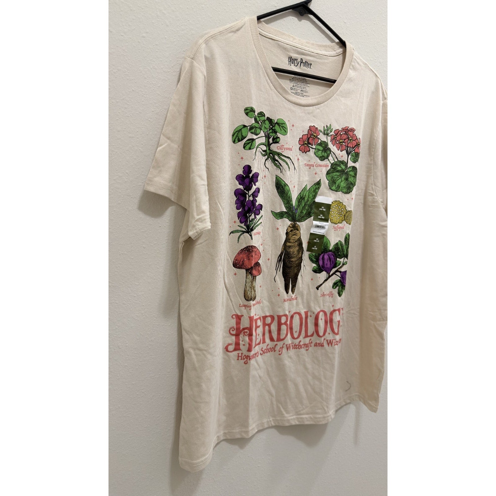 Harry Potter Herbology Botanical Plants T-Shirt - Men's X-Large - NWT