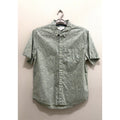 Free Assembly Men's Large Green Floral Print Button Down Short Sleeve Shirt