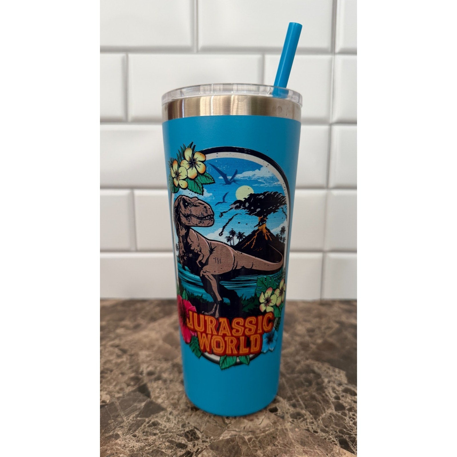 Universal Studios Jurassic World 22oz Stainless Steel Tumbler – NEW!