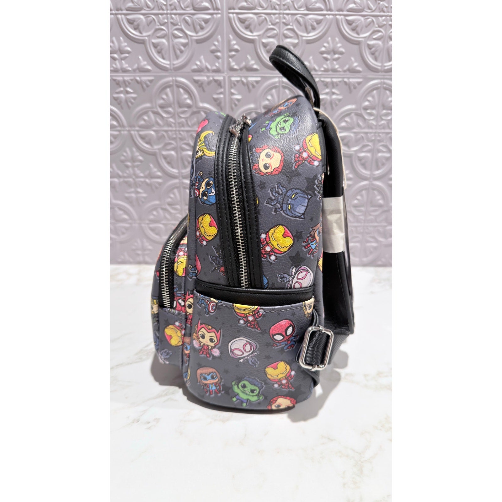 Disney x Loungefly Marvel Chibi Heroes Villains Mini Backpack NWT