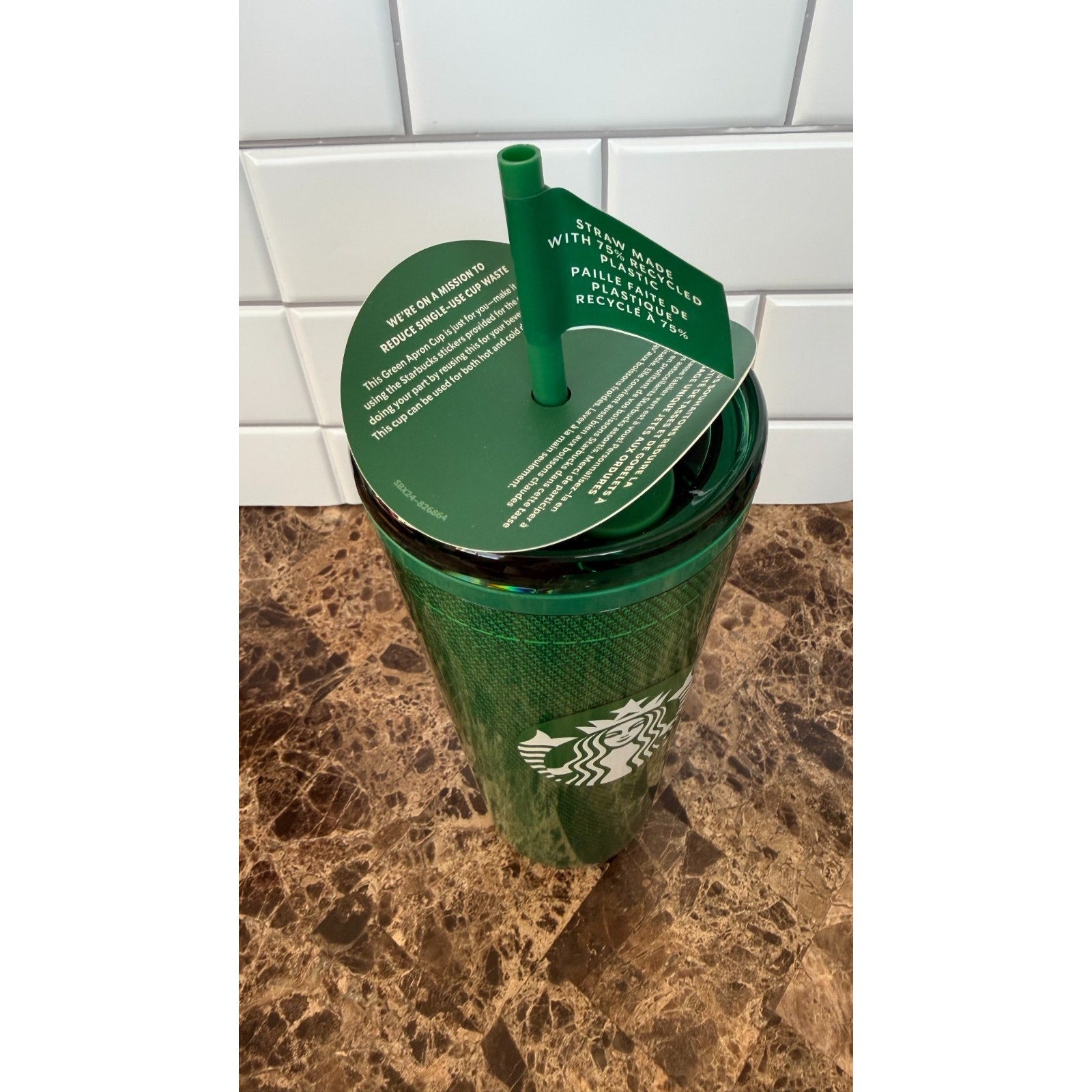 Starbucks Green Apron Mermaid Venti Cold Cup Tumbler 24oz NEW