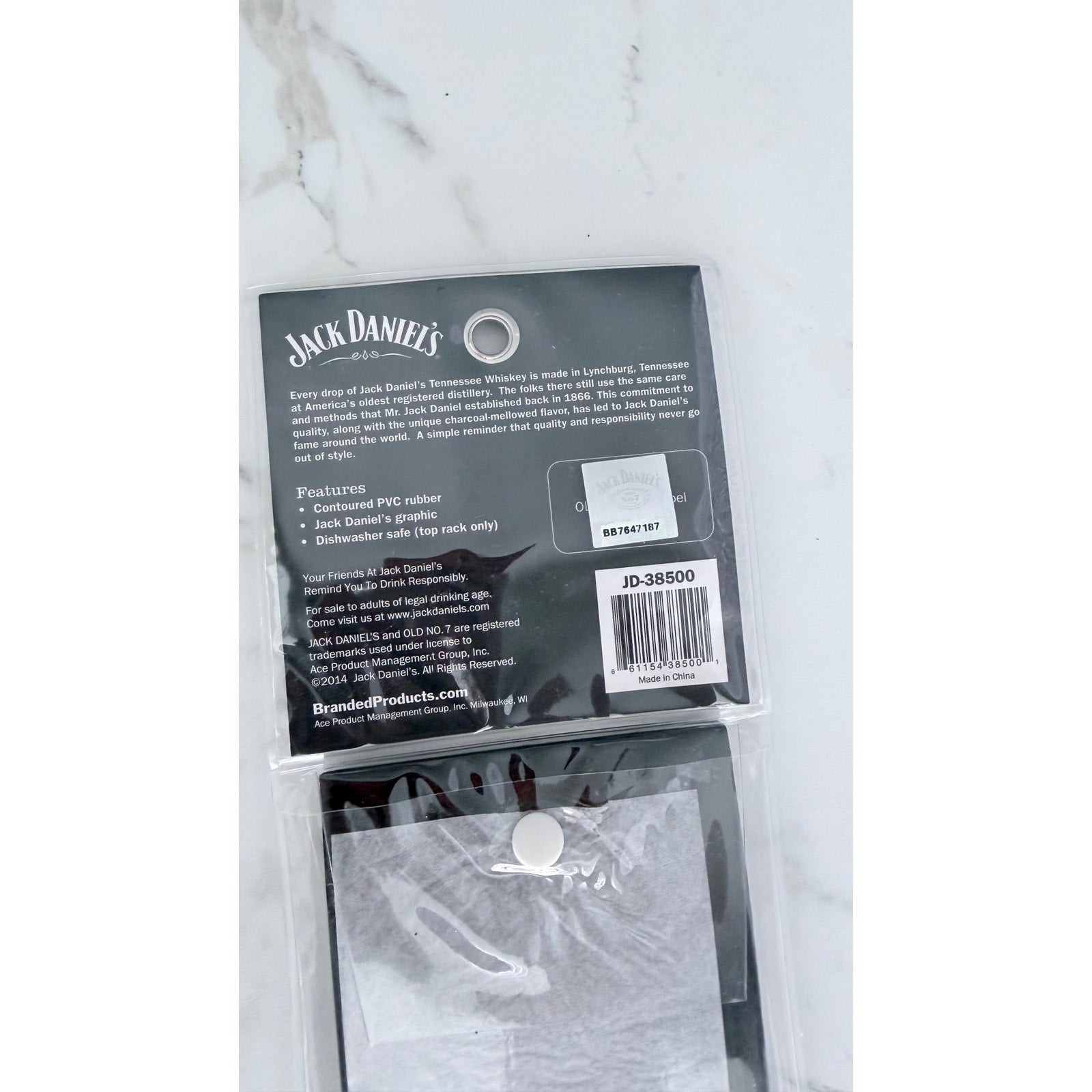 Official Jack Daniel's Black Bar Mat - Old No. 7 Brand - 19" x 4" Rubber NEW