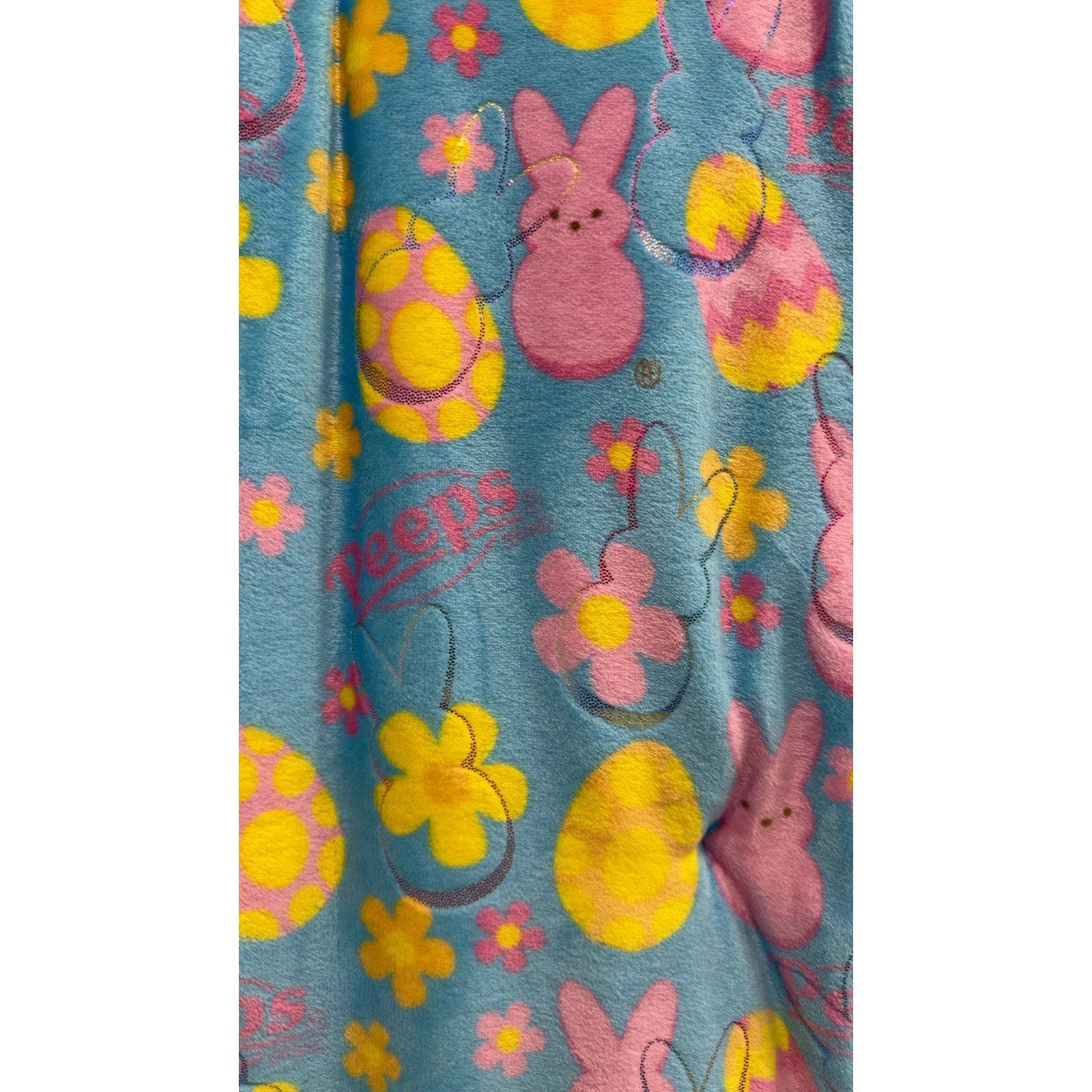 Peeps Oversized Plush Throw 50" x 70" - Peeps, Eggs, and Foil Design - NEW