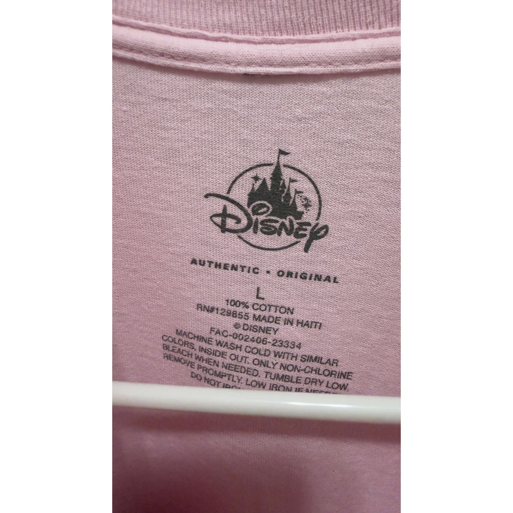 Disney Parks Tinker Bell Cinderella Castle Pink Graphic T-Shirt Large NEW