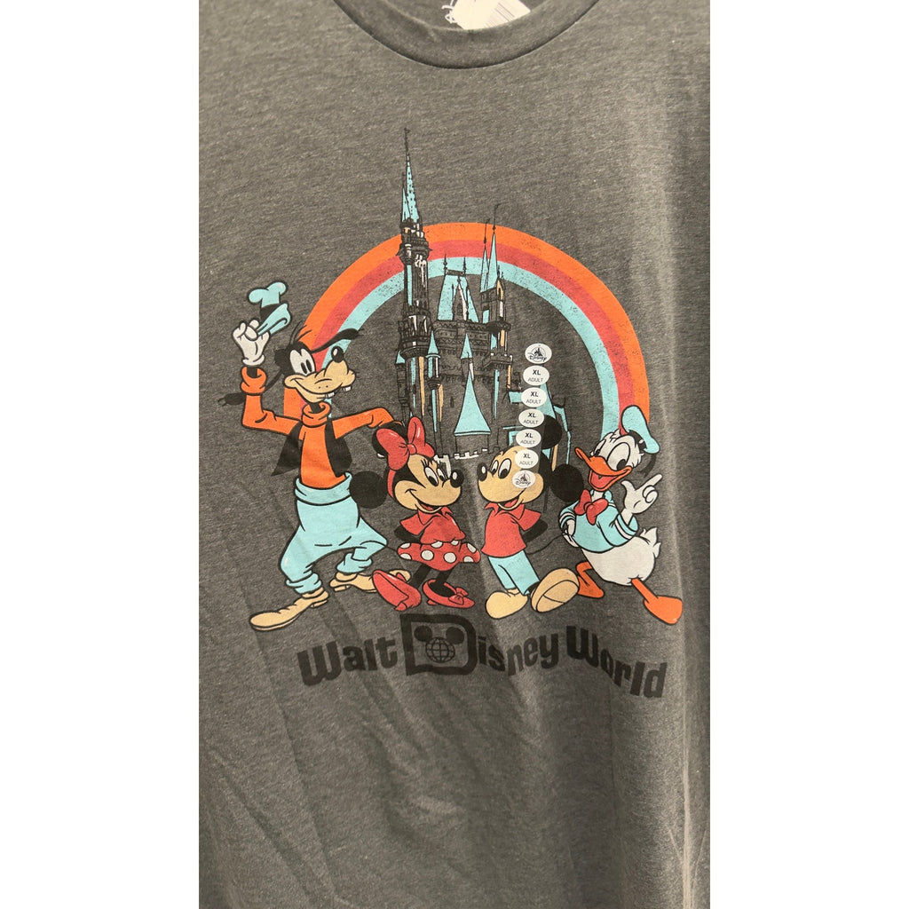 Disney Parks WDW Mickey & Friends Rainbow Cinderella Castle Tee Charcoal XL NWT