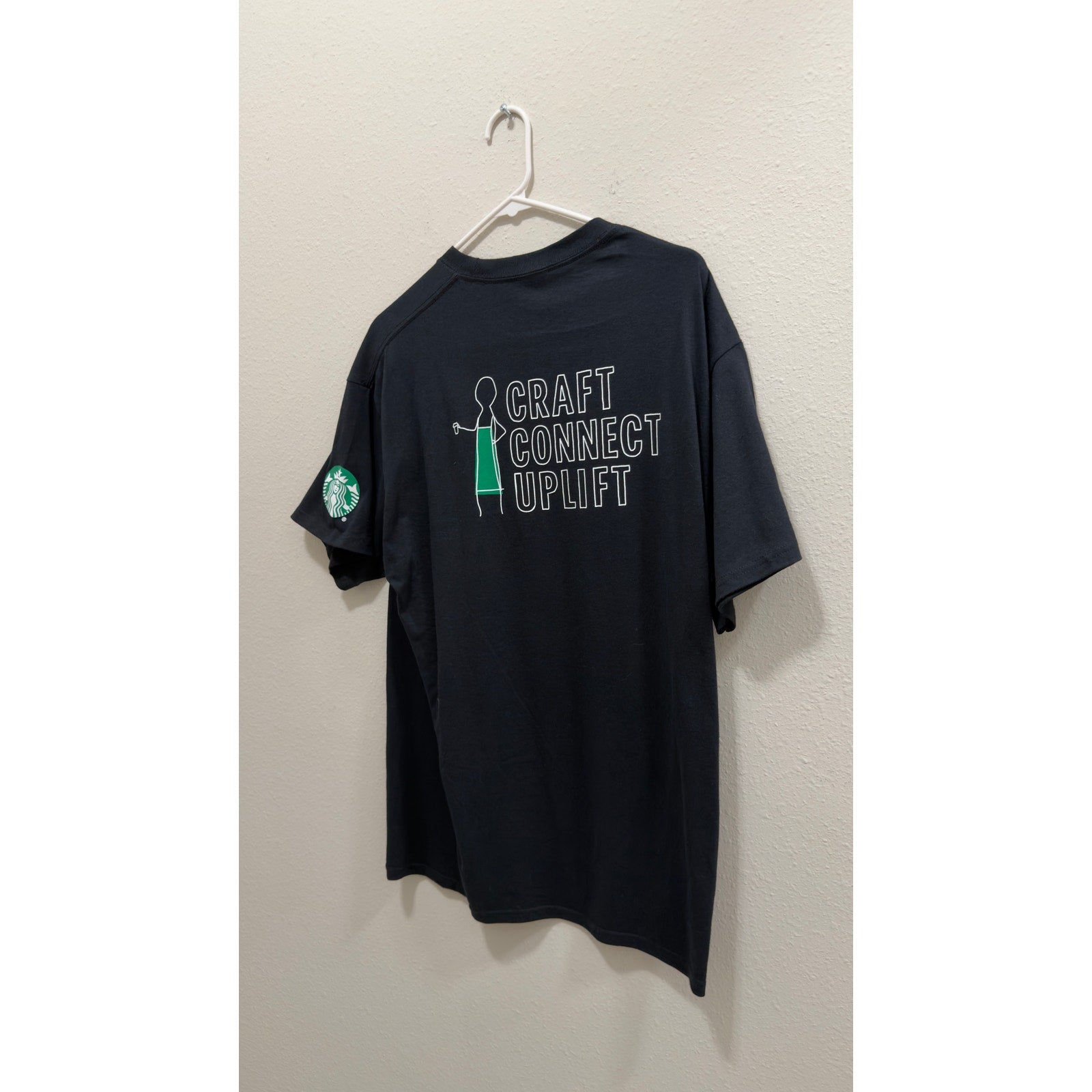 Starbucks Employee Barista Craft Connect Uplift Graphic T-Shirt Black Size Large