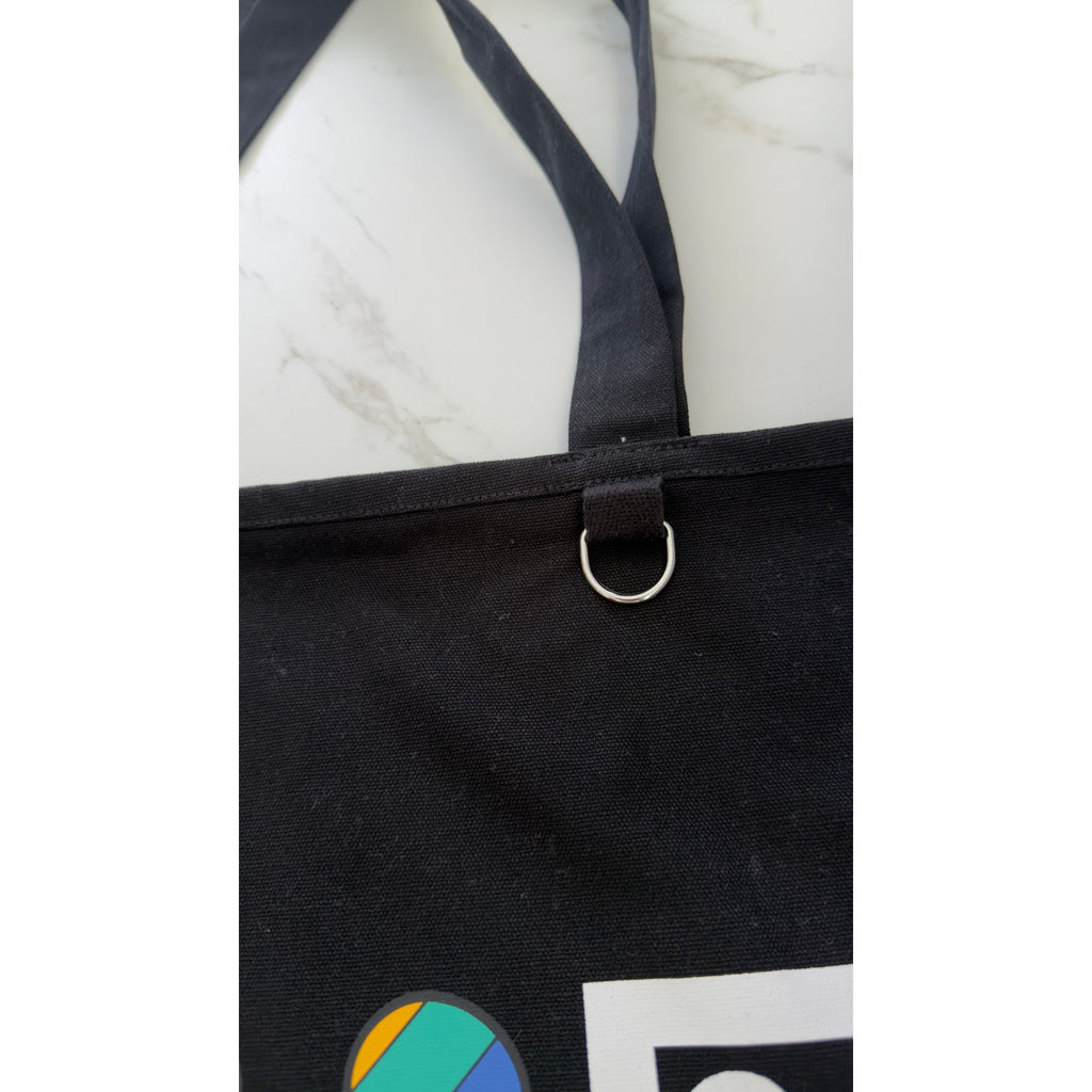 Walt Disney World Pride Collection Black Canvas Tote Bag Heart Hands NWT