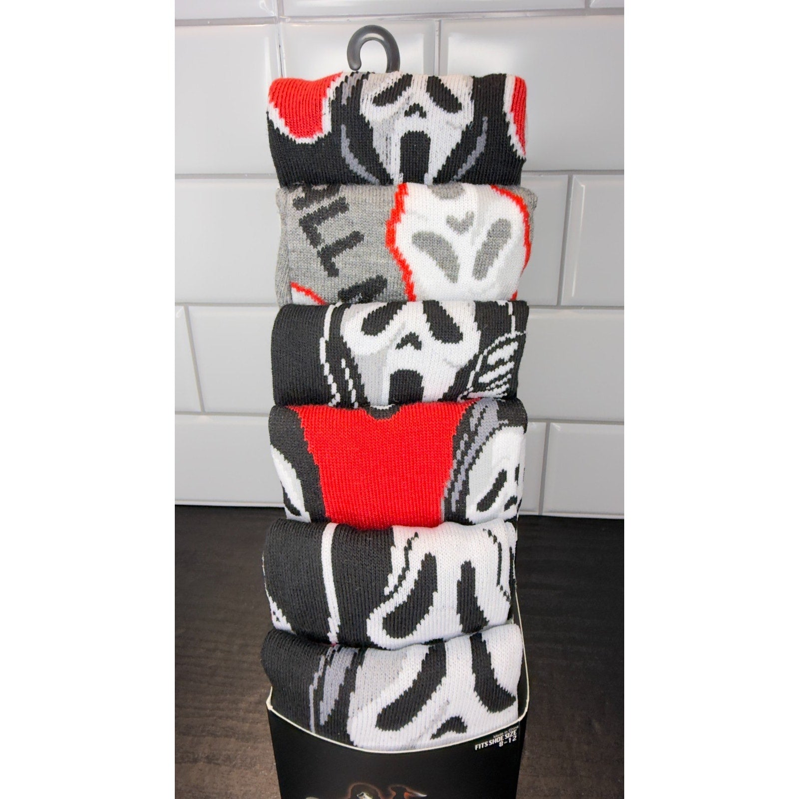 Scream Ghost Face Horror Socks - Spooky Halloween Crew Socks - New