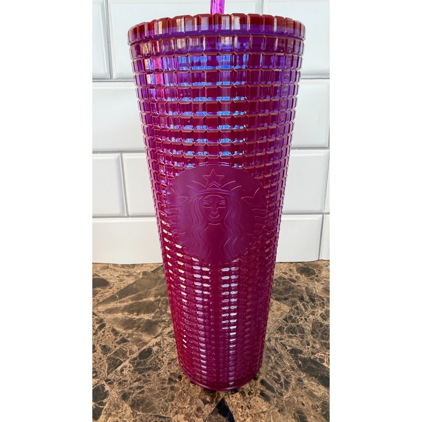 Starbucks Pink Bling Berry Blast Studded Venti Tumbler 24oz 2022 NEW