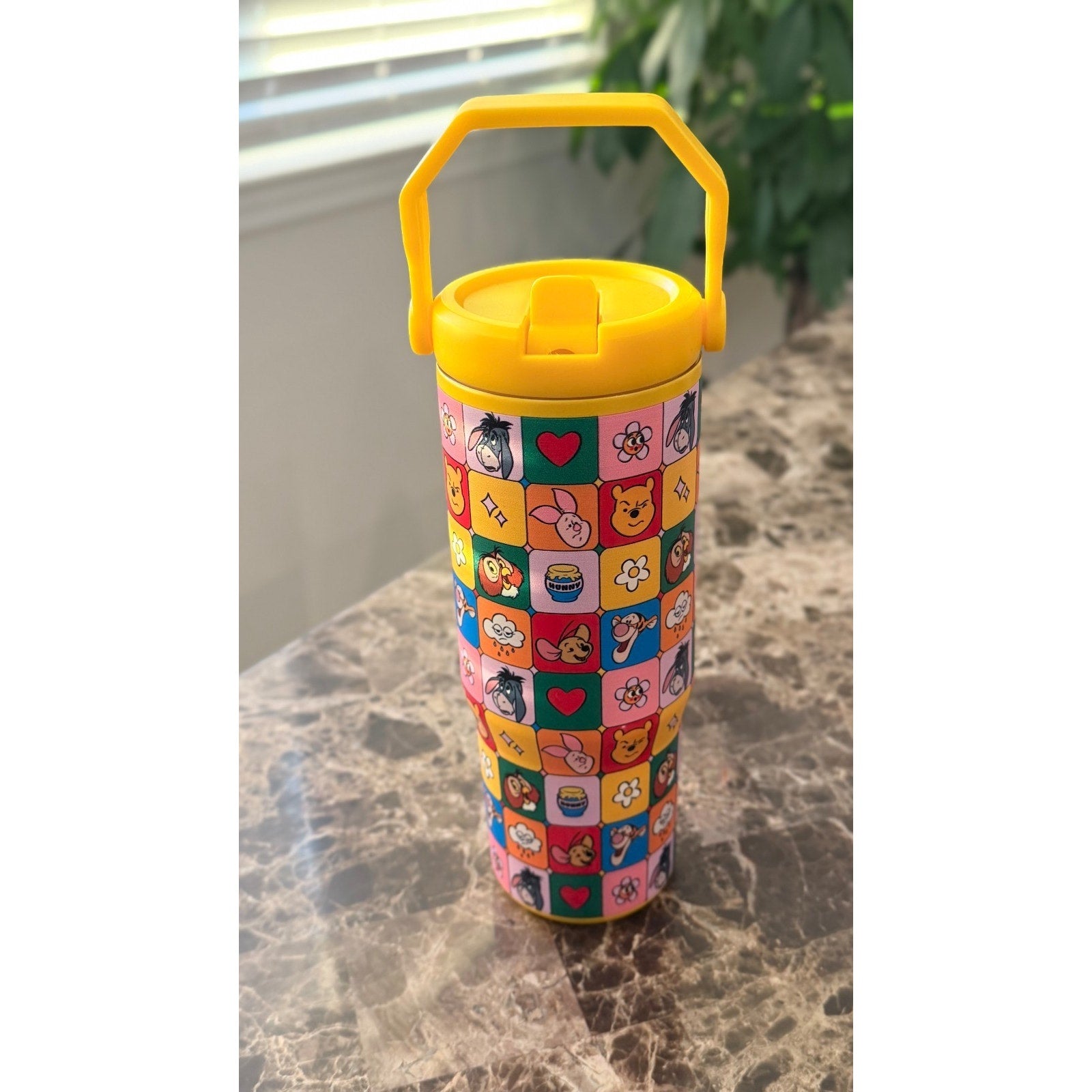 NEW Winnie the Pooh & Friends Checkered Stainless Steel Tumbler