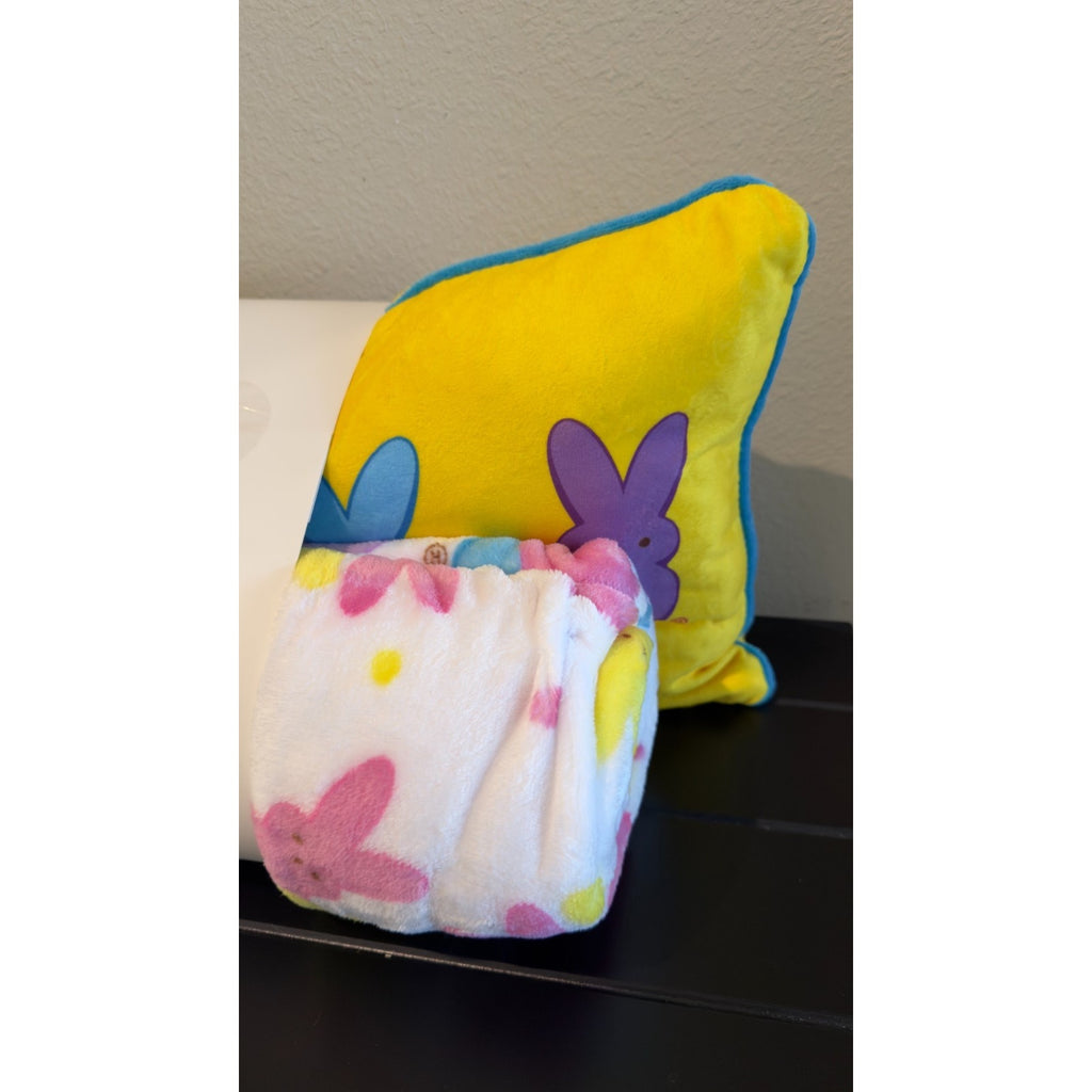 Peeps Yellow 2-Piece Plush Set — Throw & Pillow 50x60 - NEW