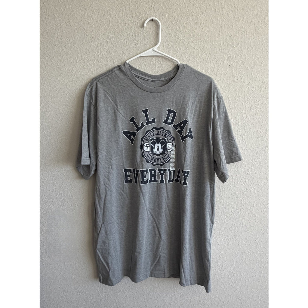 NEW Disney Parks Mickey Mouse "All Day Everyday" Tee - Adult Large
