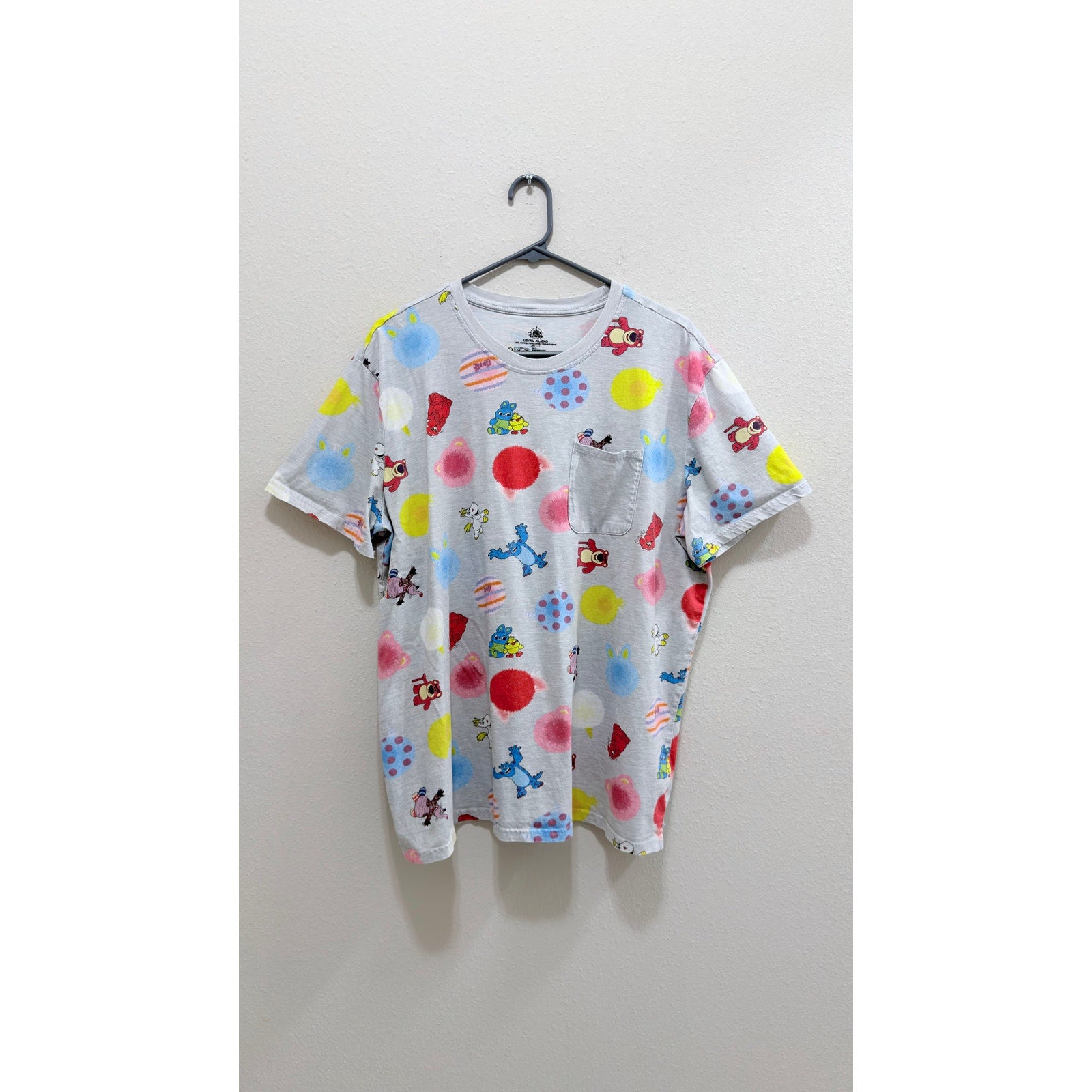 Disney Pixar Character Balloons All Over Print Pocket Shirt Adult XL