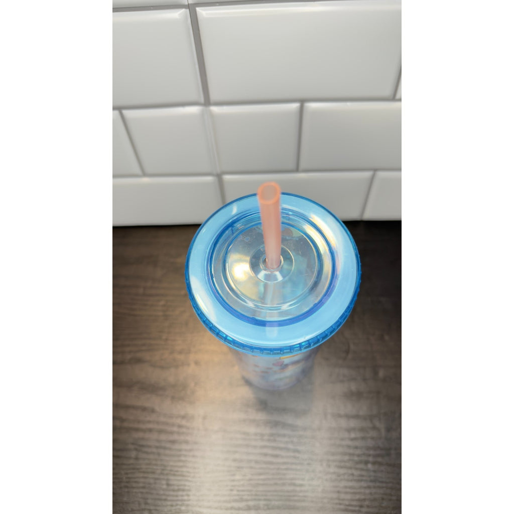 Disney Lilo & Stitch 24oz Tropical Pattern Tumbler with Lid & Straw - NEW