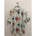 Men’s Modern Geometric Short Sleeve Button Up - Unique Digital Print - Preowned