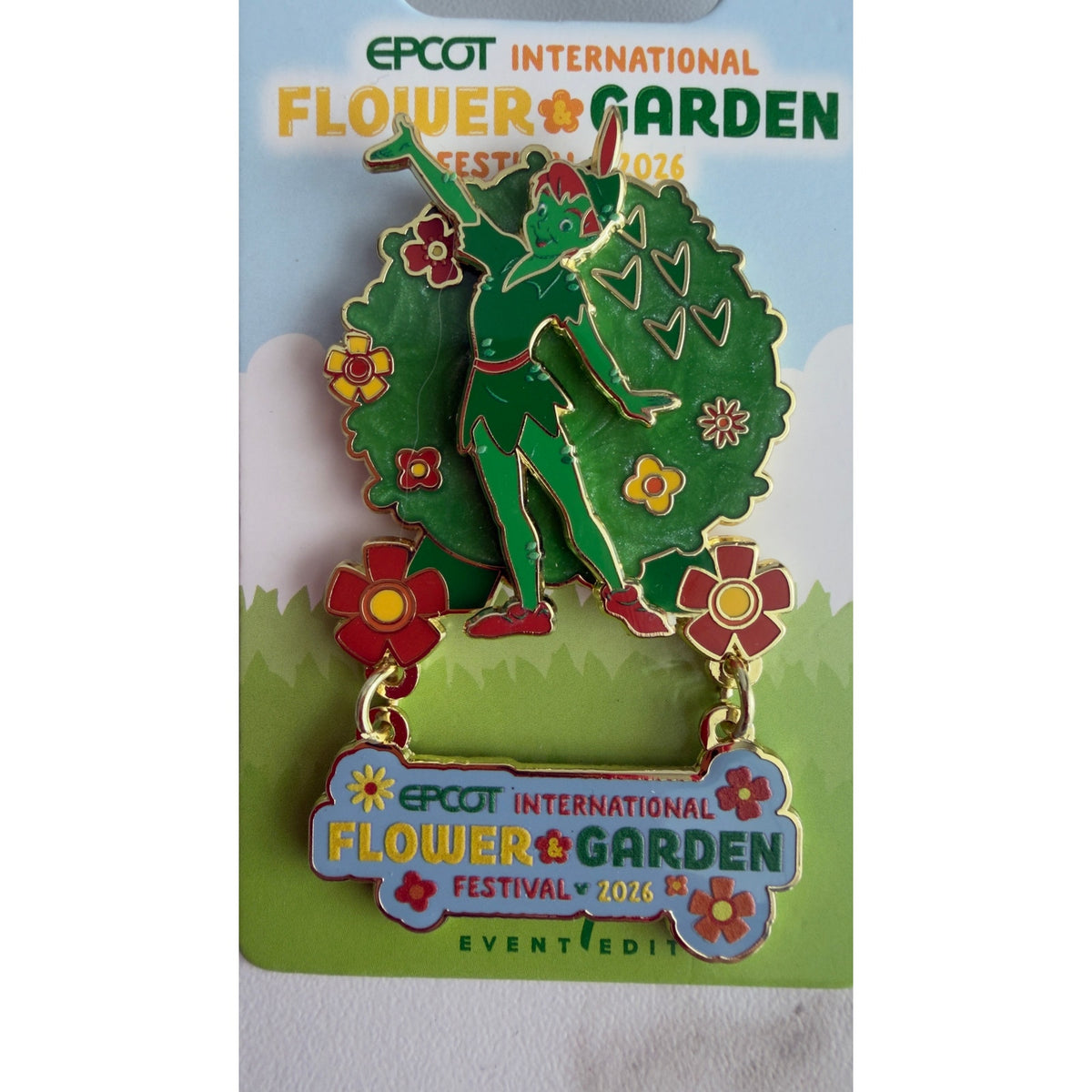 Disney Parks 2026 EPCOT Flower & Garden Festival Peter Pan Pin NEW