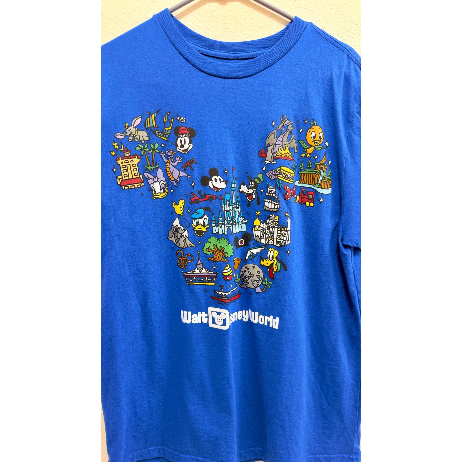Walt Disney World Mickey Mouse Ears Graphic T-Shirt Blue Size Large NWOT