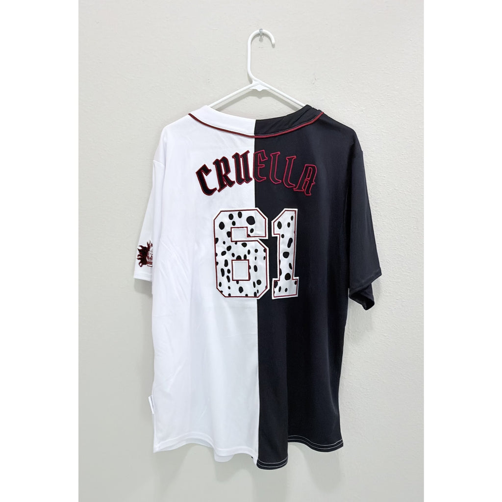 NWT Disney Cruella De Vil 101 Dalmatians Baseball Jersey - Large