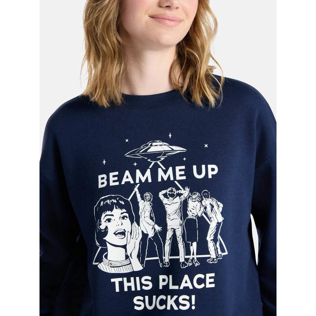 Netflix Stranger Things Women's "Beam Me Up" Graphic Crewneck (Large) - NWT