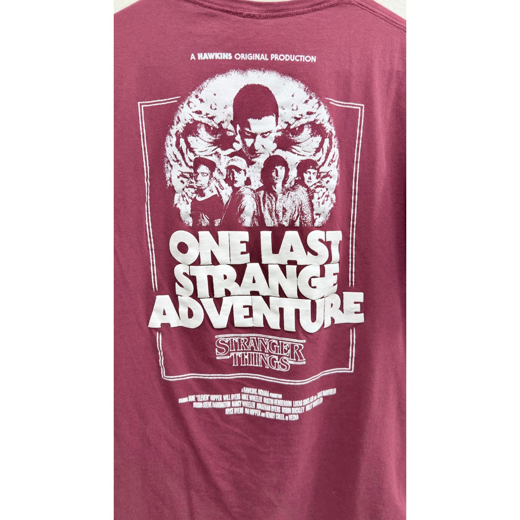 Stranger Things One Last Adventure Maroon Graphic T-Shirt Unisex Large Preowned