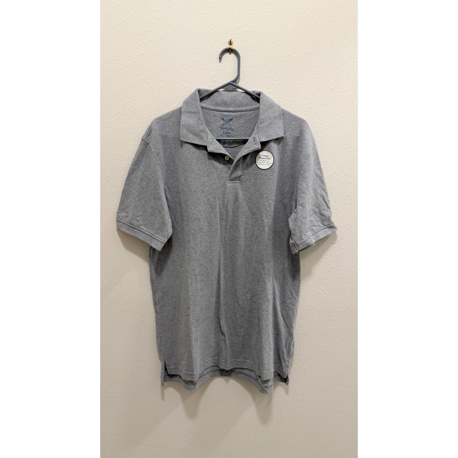 Faded Glory Men's Gray Polo Shirt Short Sleeves Size Medium NWOT