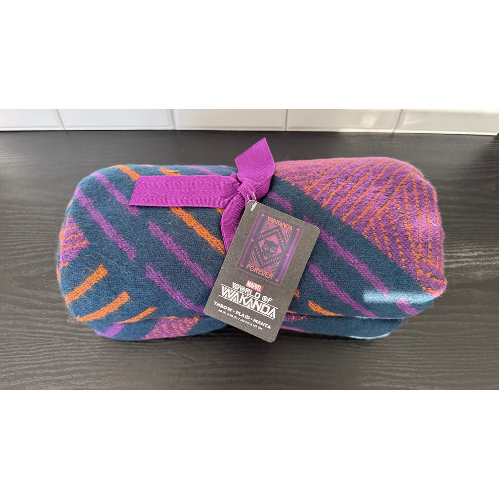 NEW Black Panther Throw Blanket World Of Wakanda Forever Disney Marvel 60"x50"