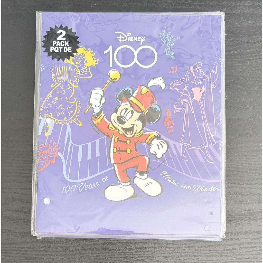 Disney 100 Mickey Mouse Music & Wonder 2-Pack Folders (NWT)