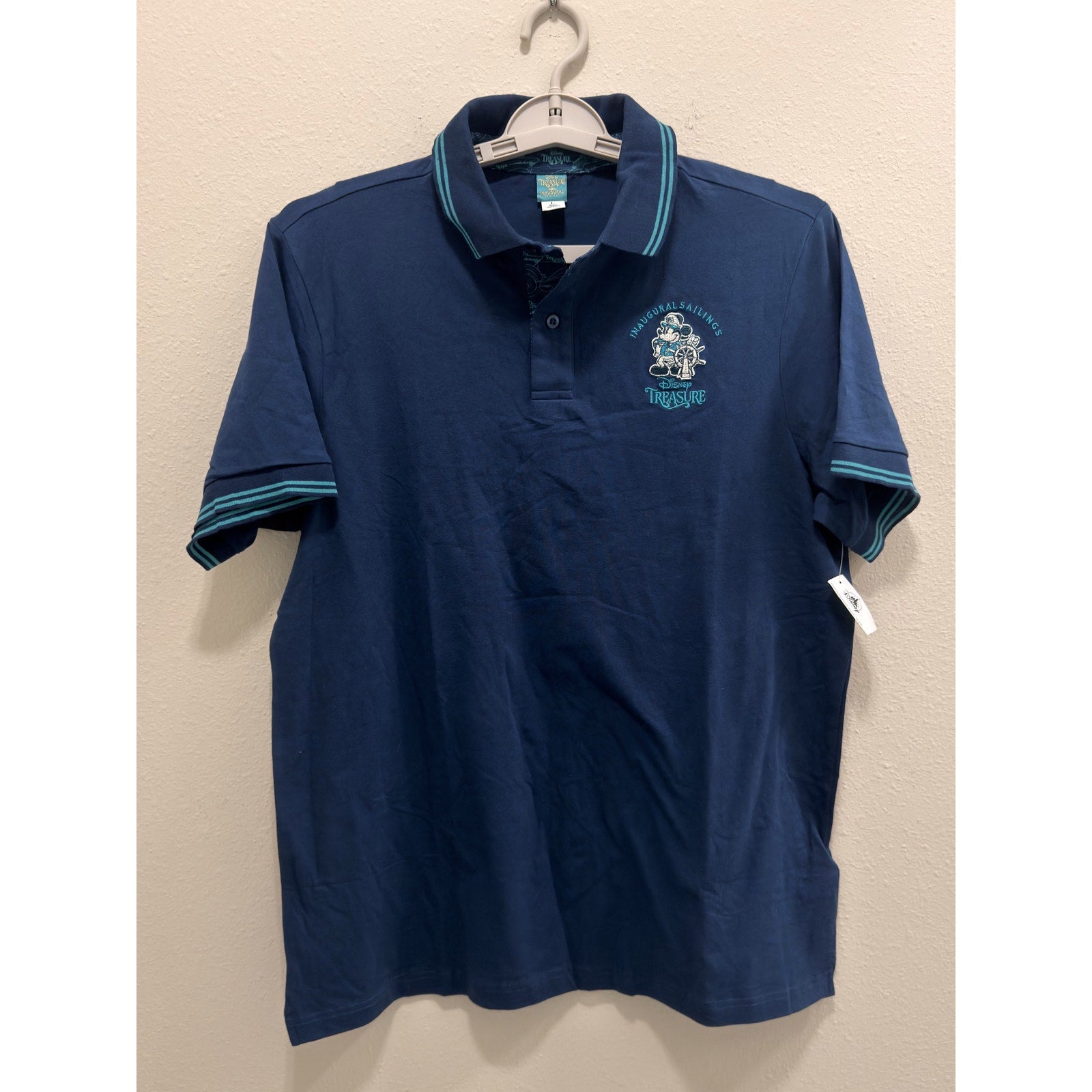 Disney Cruise Line Disney Treasure "Inaugural Sailings" Adult Polo Large NWT