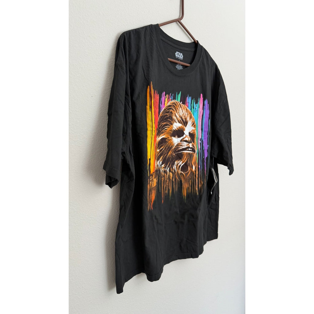 NEW Disney Parks Star Wars Chewbacca T-Shirt - Rainbow Graphic - Oversized Large