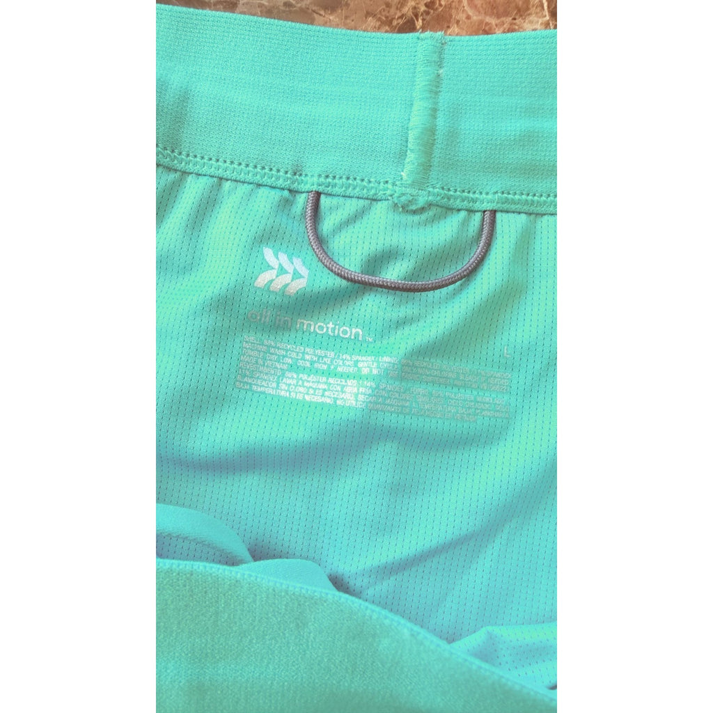 NWT All In Motion Men's 5" Lined Running Shorts - Turquoise - Size Large