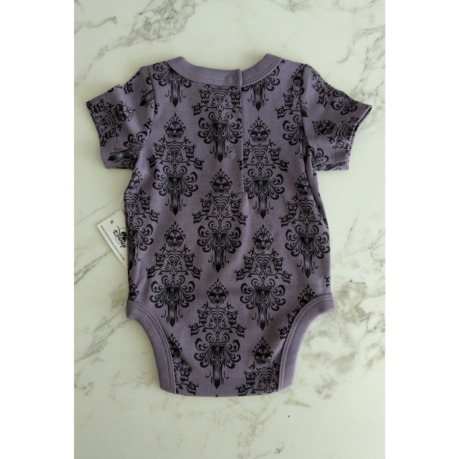 Disney Parks The Haunted Mansion Wallpaper Baby Onesie Bodysuit 0-3 Months NWT
