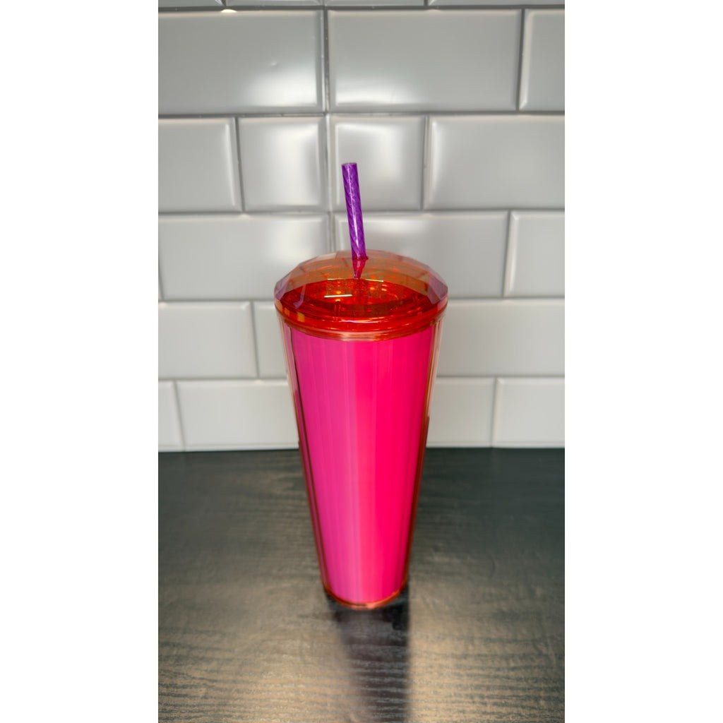 NWT Starbucks 24oz Red and Purple Kaleidoscope Tumbler - Venti Cold Cup