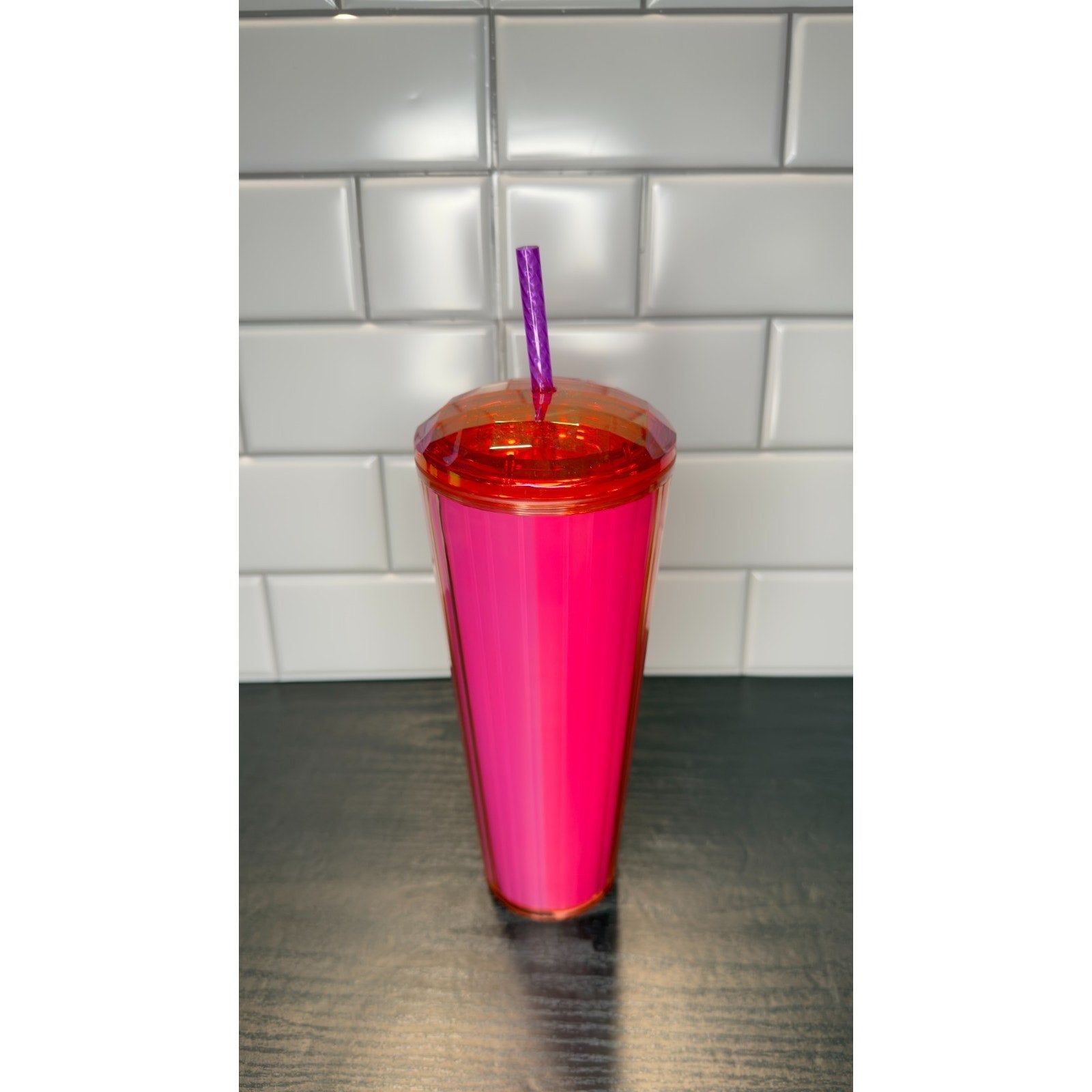 NWT Starbucks 24oz Red and Purple Kaleidoscope Tumbler - Venti Cold Cup