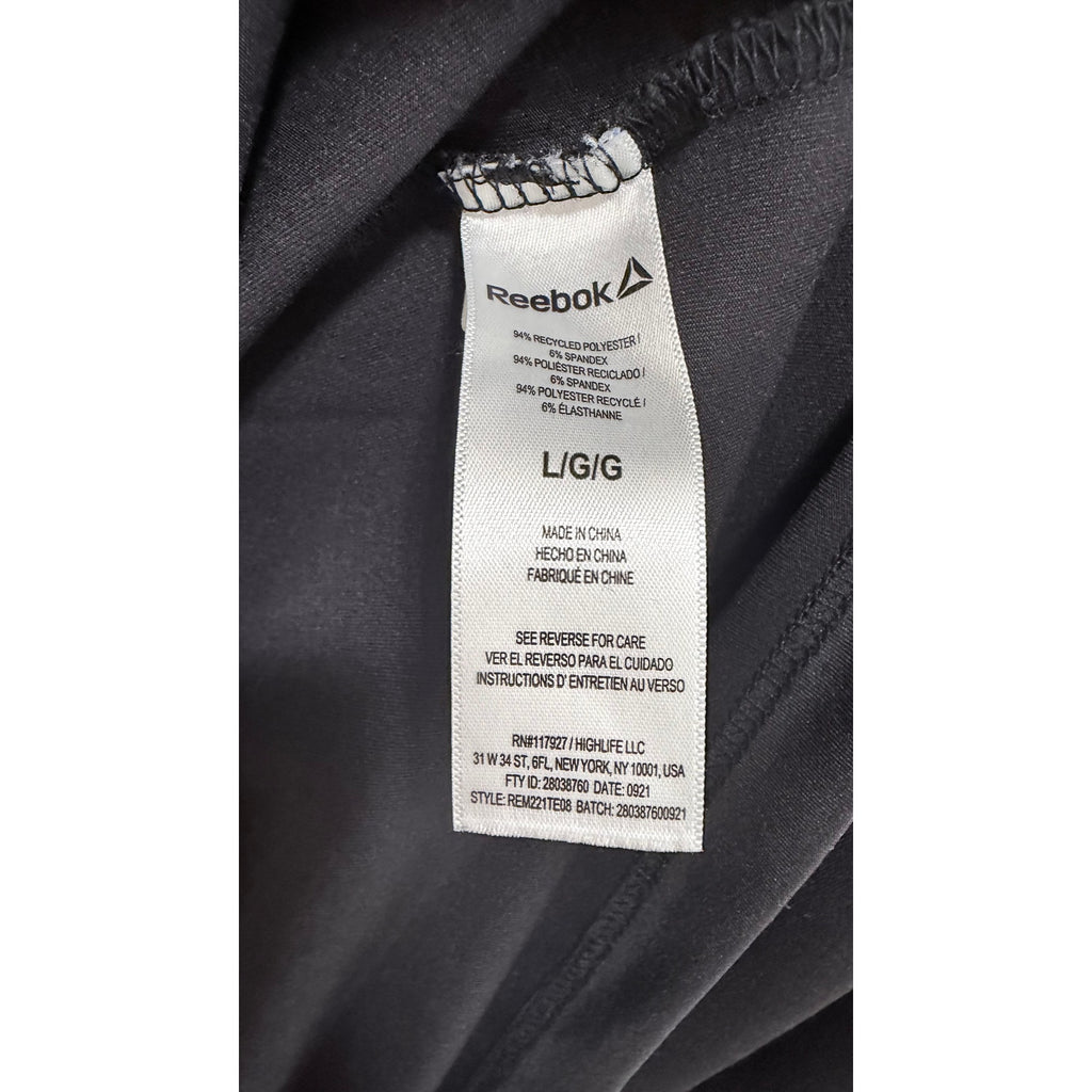 NWOT Reebok Men's Black Graphic Logo Gym Training Shirt - Large