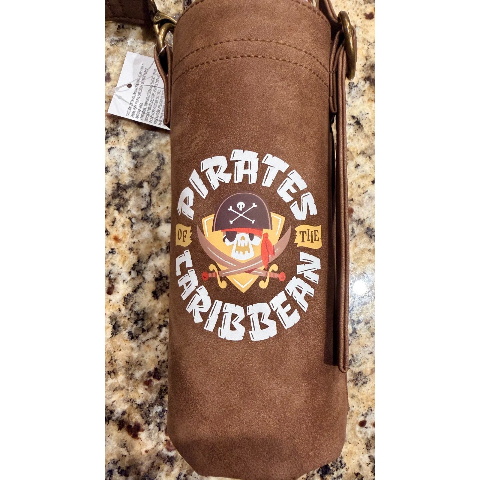 NEW Disney Parks Pirates of the Caribbean Stainless Steel Bottle & Carrier