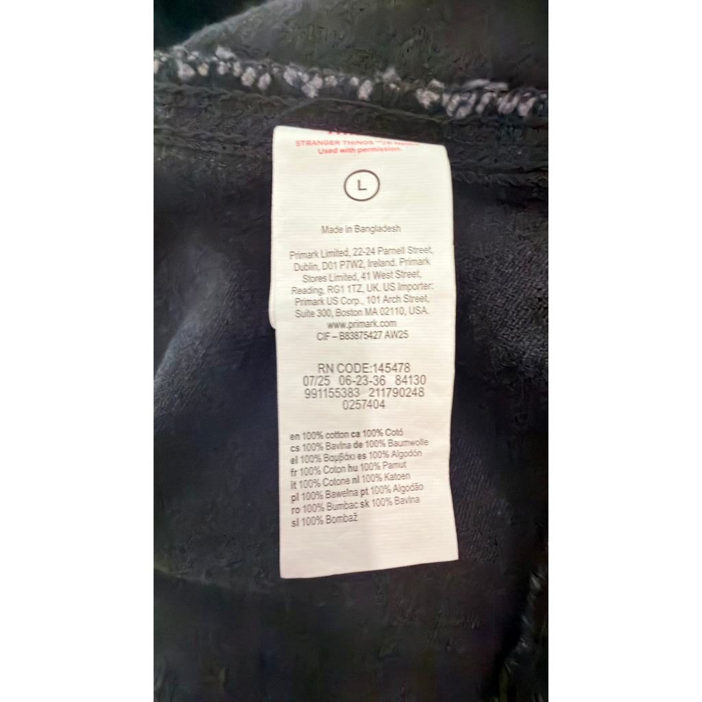 Primark Stranger Things Hellfire Club Embroidered Denim Jacket Unisex Large NEW