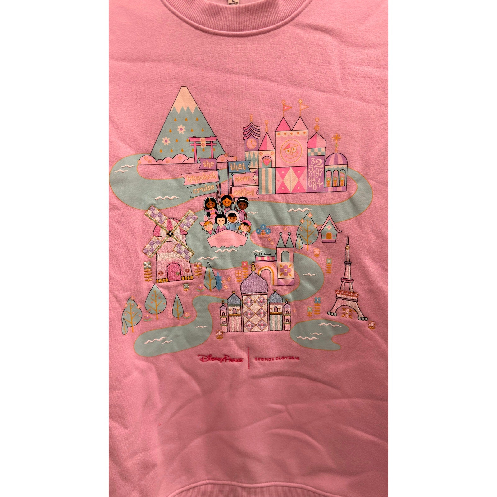 Disney Parks x Stoney Clover Lane "It’s A Small World" Sweatshirt Large NWT