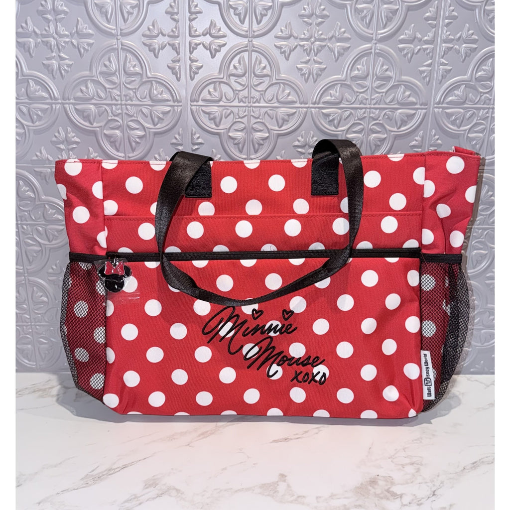 Disney Parks WDW Minnie Mouse XOXO Polka Dots Tote Bag NEW