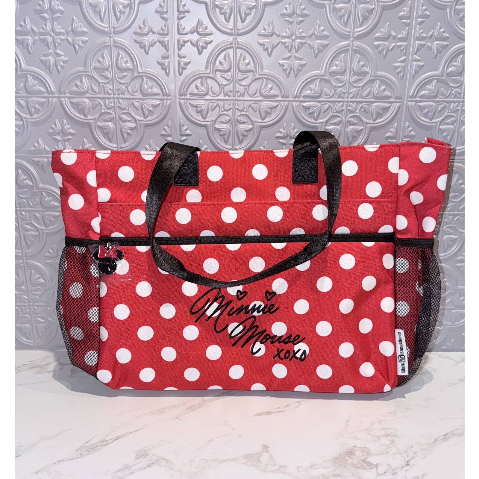 Disney Parks WDW Minnie Mouse XOXO Polka Dots Tote Bag NEW