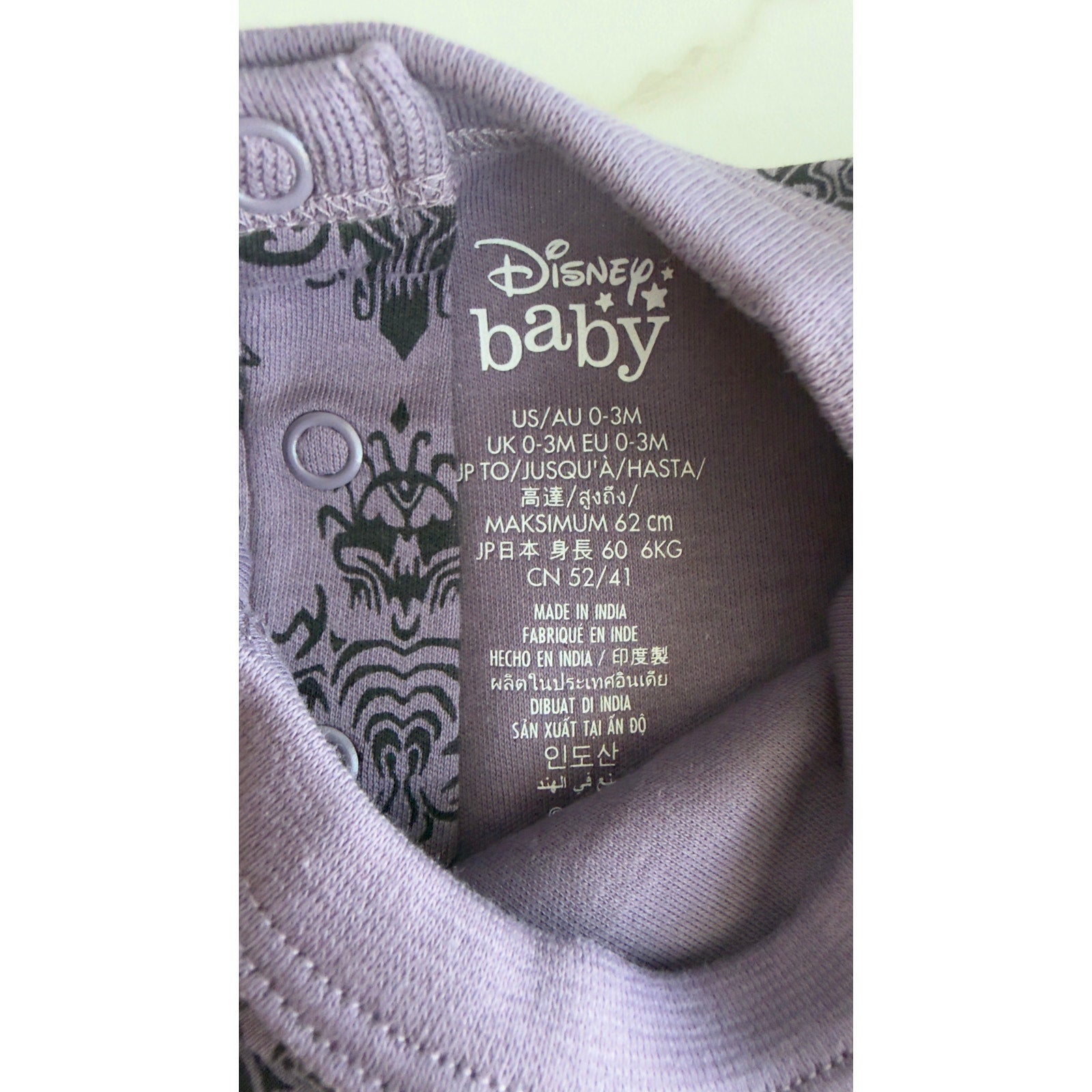 Disney Parks The Haunted Mansion Wallpaper Baby Onesie Bodysuit 0-3 Months NWT