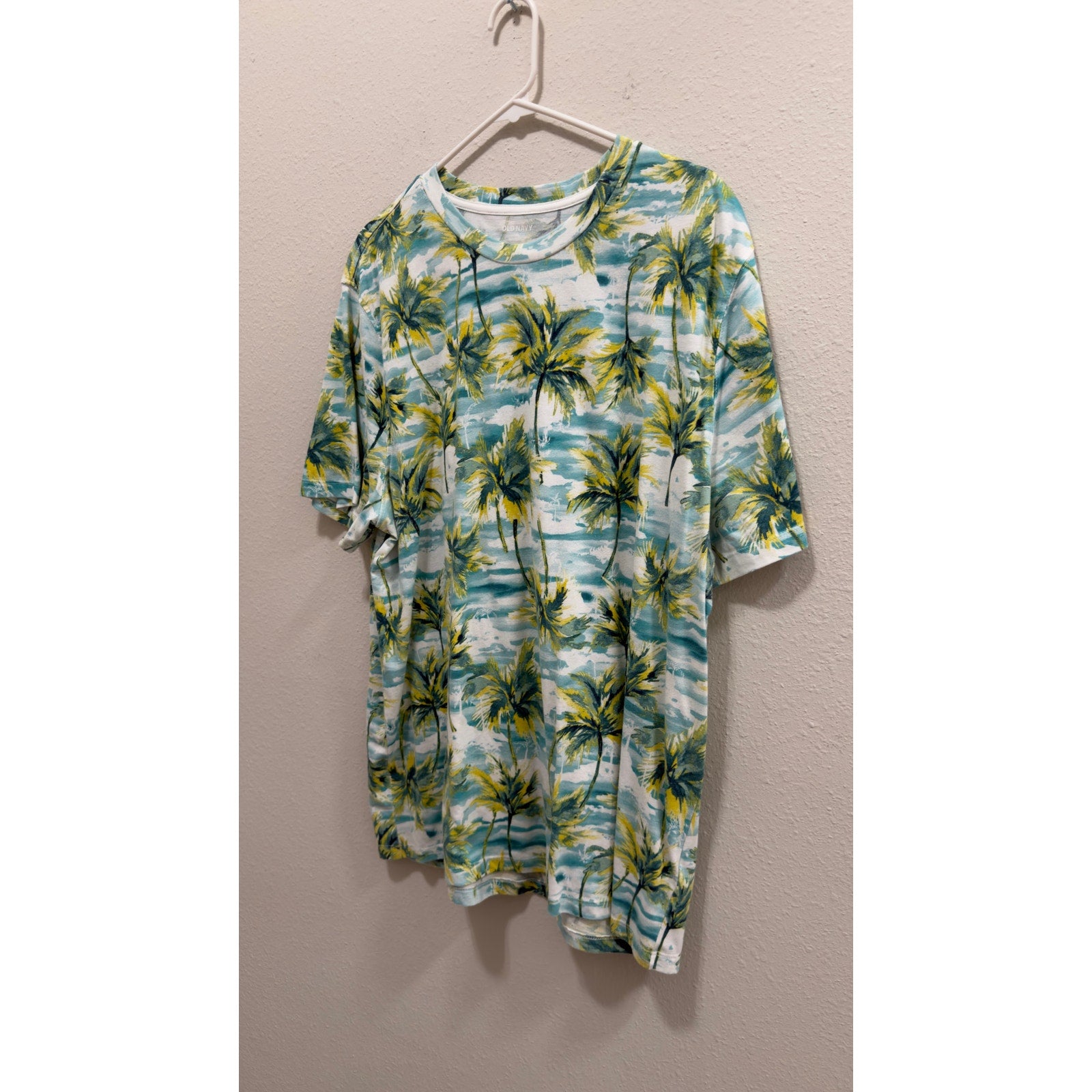 Old Navy Men's Palm Tree Tropical Soft Washed Crewneck T-Shirt Size XL