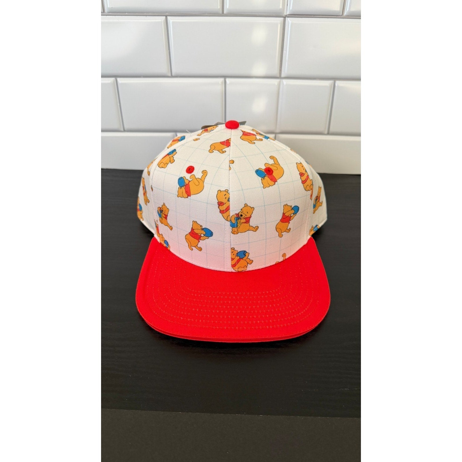 Disney Parks Winnie the Pooh Baseball Hat Cap Flat Bill Adult One Size NWT