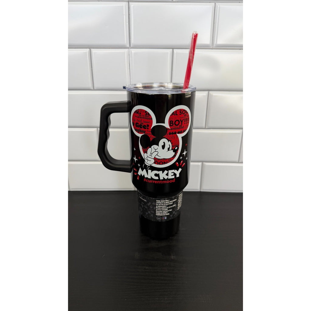 Disney Classic Mickey Mouse "#currentmood" 40oz Stainless Steel Tumbler NEW