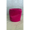 Target Bright Pink Velvet Collapsible Storage Bin Basket Tapered Cylinder NEW